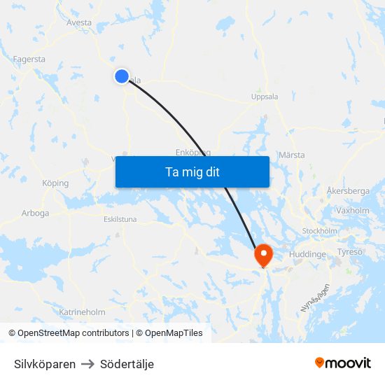 Silvköparen to Södertälje map