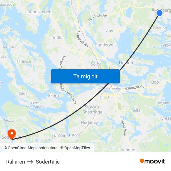 Rallaren to Södertälje map