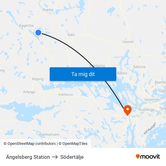 Ängelsberg Station to Södertälje map