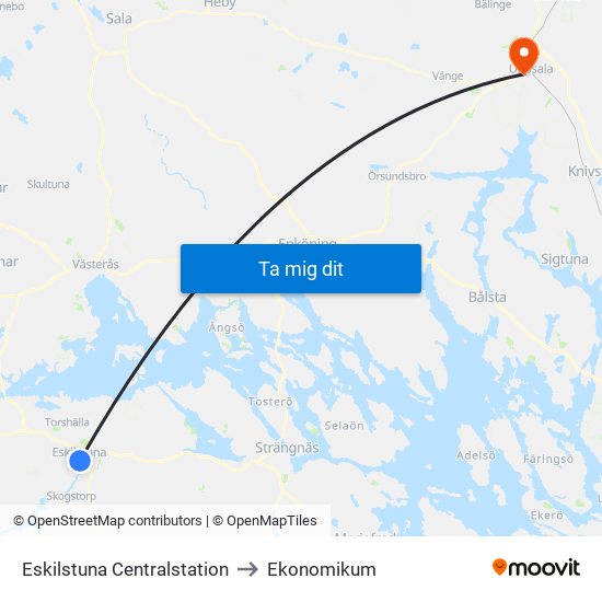 Eskilstuna Centralstation to Ekonomikum map