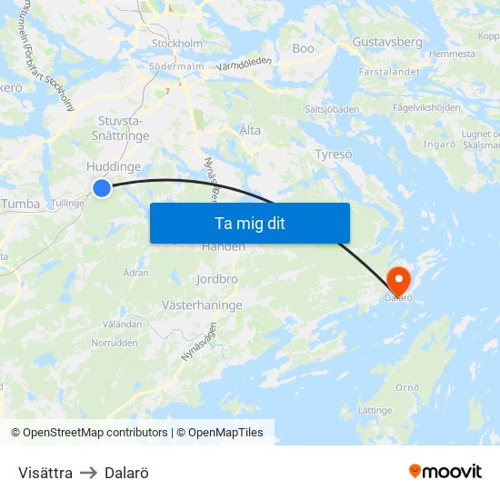 Visättra to Dalarö map