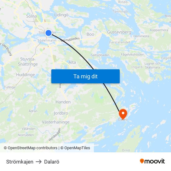 Strömkajen to Dalarö map