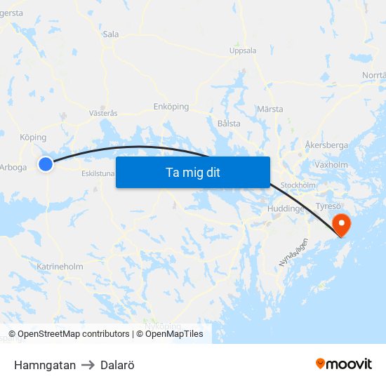 Hamngatan to Dalarö map