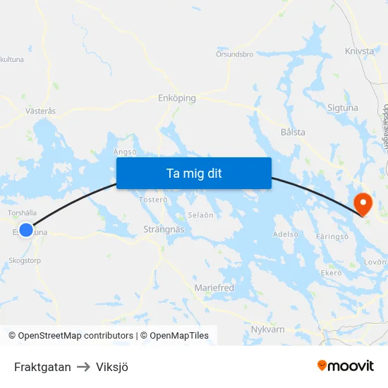Fraktgatan to Viksjö map