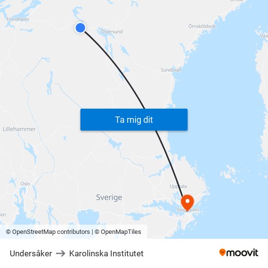 Undersåker to Karolinska Institutet map