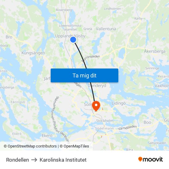 Rondellen to Karolinska Institutet map