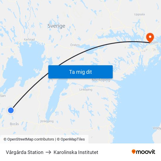 Vårgårda Station to Karolinska Institutet map