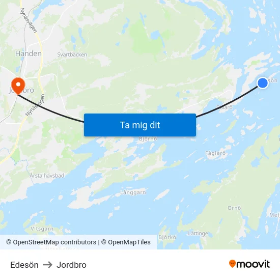 Edesön to Jordbro map