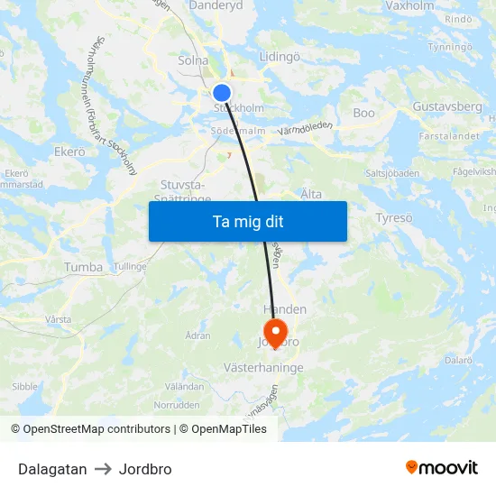 Dalagatan to Jordbro map