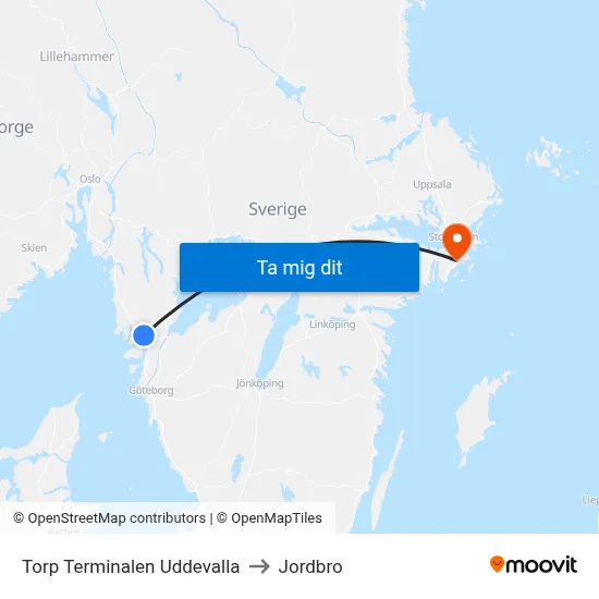 Torp Terminalen Uddevalla to Jordbro map