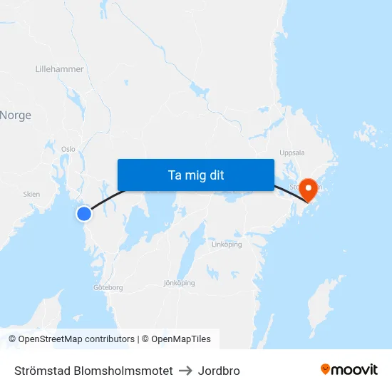Strömstad Blomsholmsmotet to Jordbro map