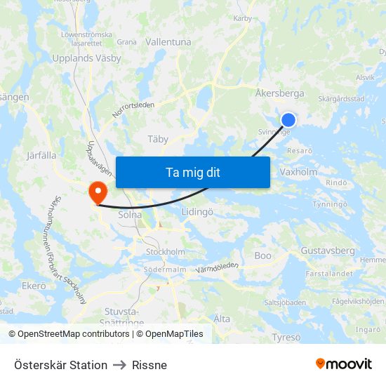 Österskär Station to Rissne map