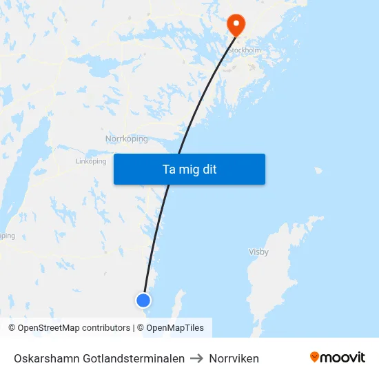 Oskarshamn Gotlandsterminalen to Norrviken map