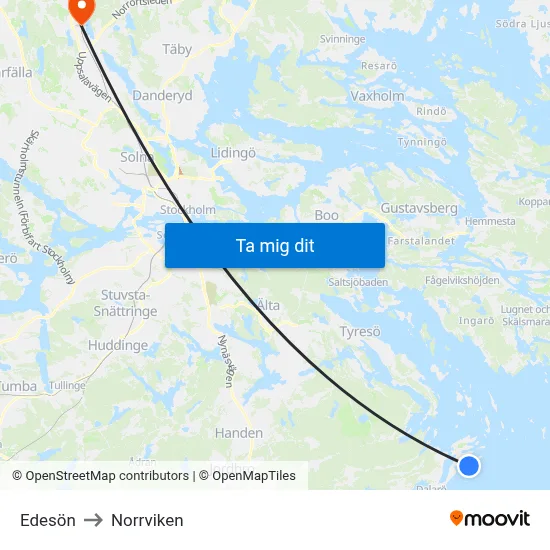 Edesön to Norrviken map