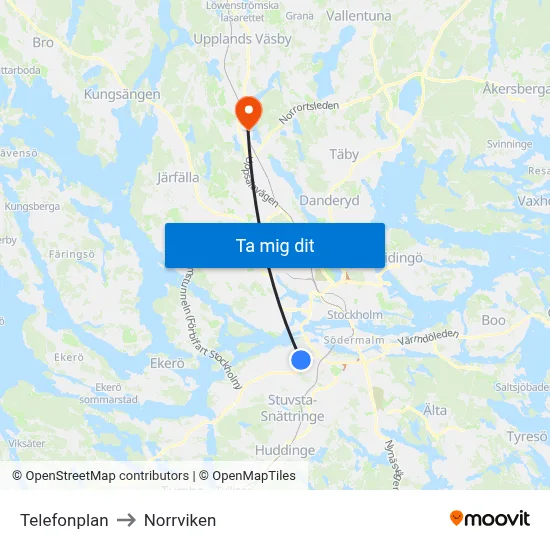 Telefonplan to Norrviken map