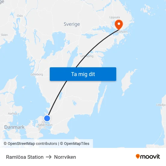 Ramlösa Station to Norrviken map
