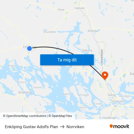 Enköping Gustav Adolfs Plan to Norrviken map
