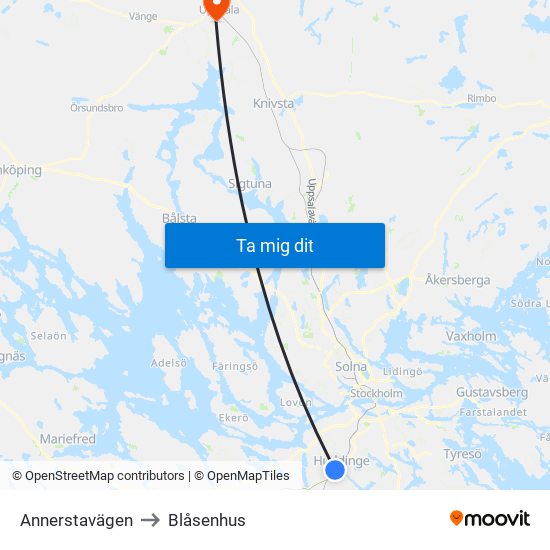 Annerstavägen to Blåsenhus map