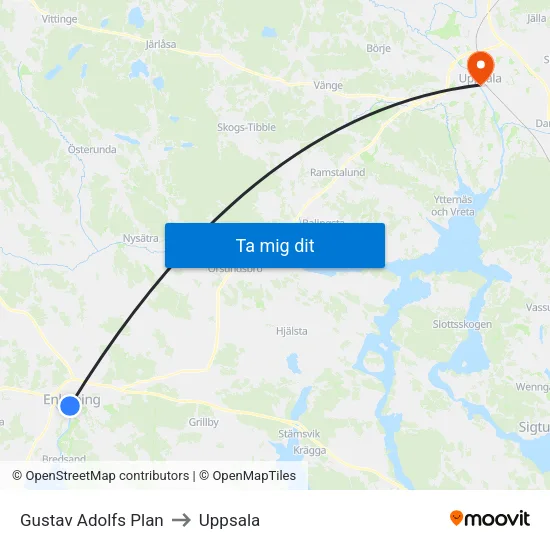 Gustav Adolfs Plan to Uppsala map