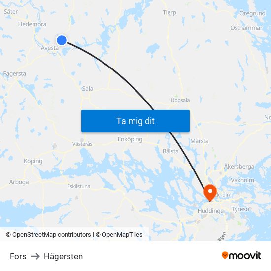 Fors to Hägersten map