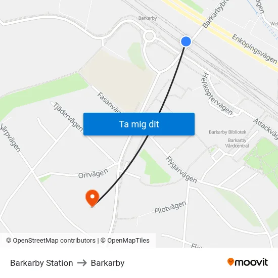 Barkarby Station to Barkarby map