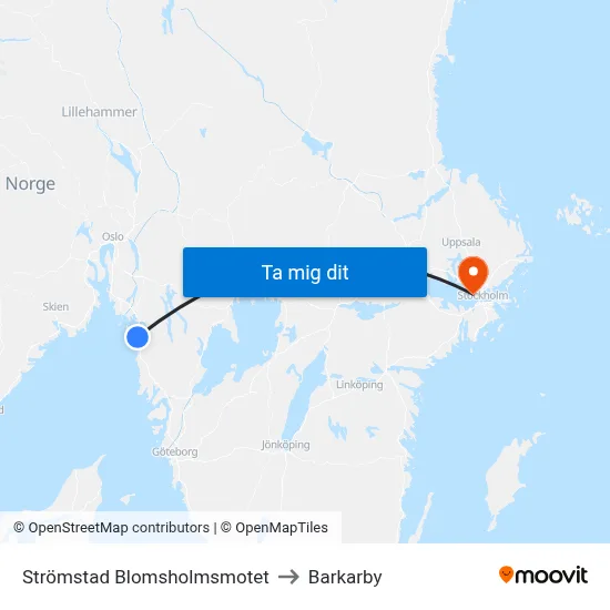 Strömstad Blomsholmsmotet to Barkarby map