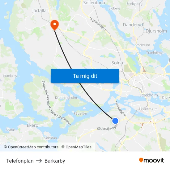 Telefonplan to Barkarby map