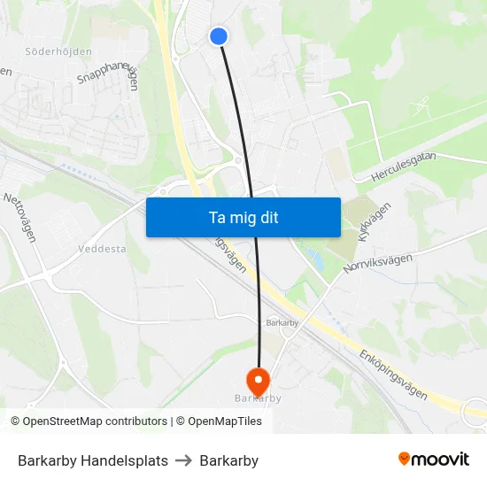 Barkarby Handelsplats to Barkarby map