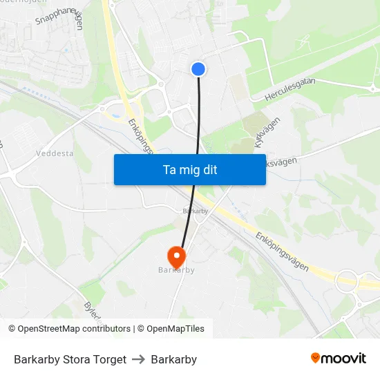 Barkarby Stora Torget to Barkarby map