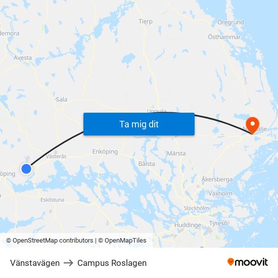 Vänstavägen to Campus Roslagen map