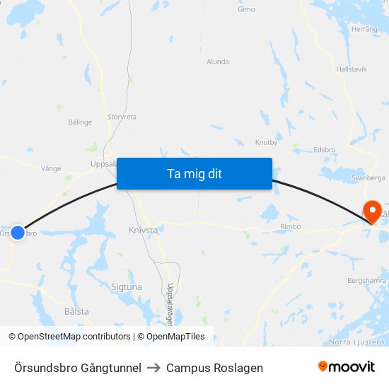 Örsundsbro Gångtunnel to Campus Roslagen map