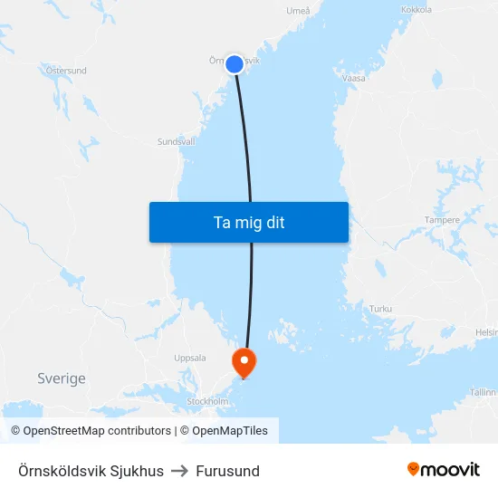 Örnsköldsvik Sjukhus to Furusund map