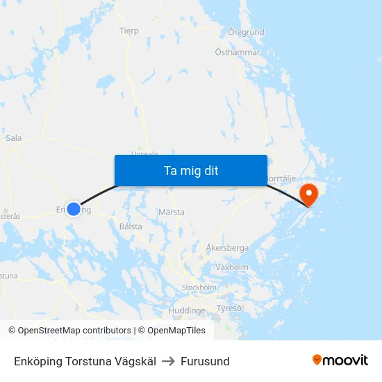 Enköping Torstuna Vägskäl to Furusund map
