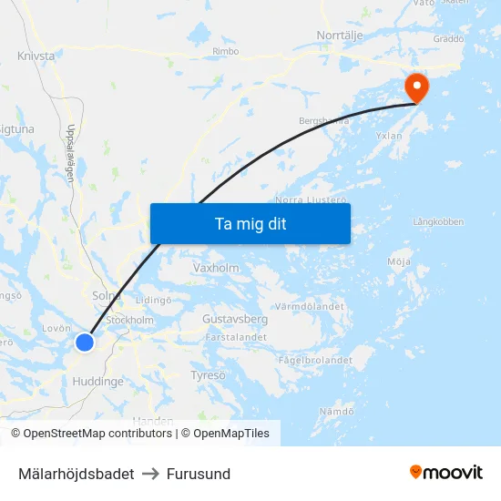 Mälarhöjdsbadet to Furusund map