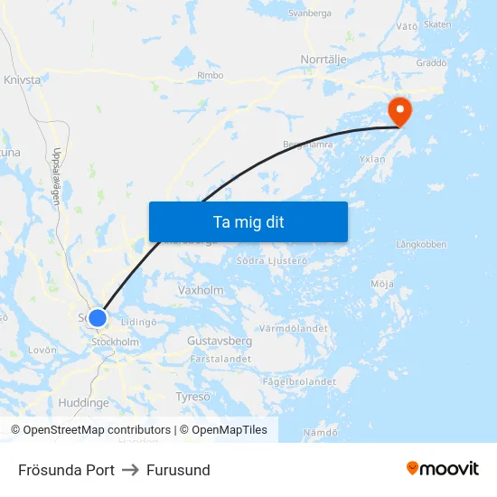 Frösunda Port to Furusund map