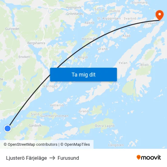 Ljusterö Färjeläge to Furusund map