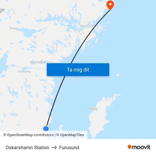 Oskarshamn Station to Furusund map