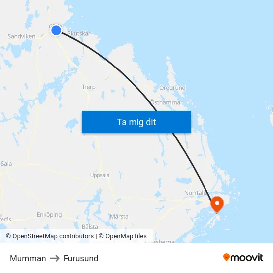 Mumman to Furusund map