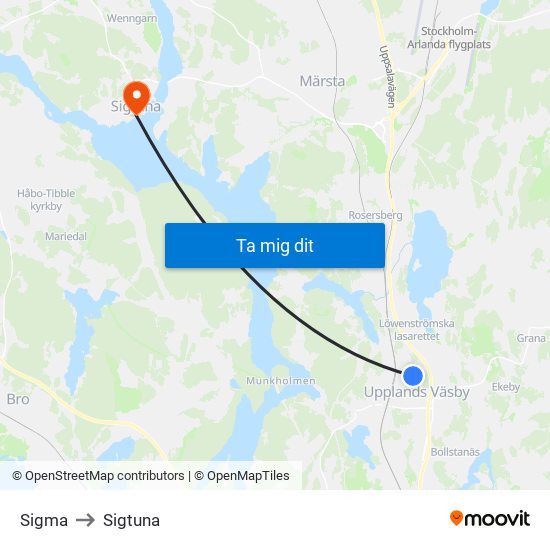 Sigma to Sigtuna map