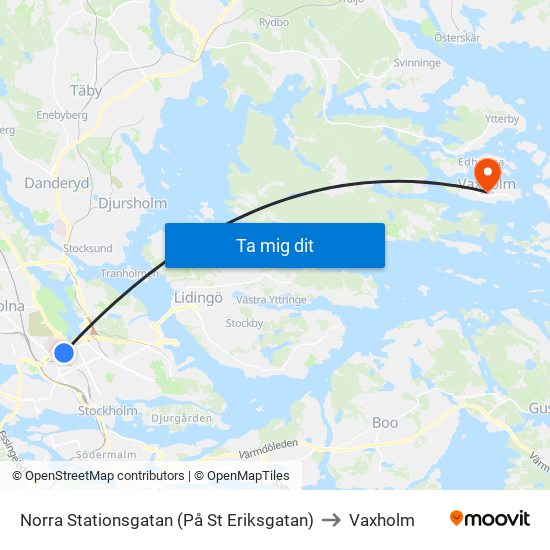 Norra Stationsgatan (På St Eriksgatan) to Vaxholm map