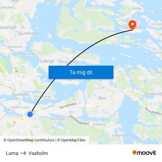 Luma to Vaxholm map