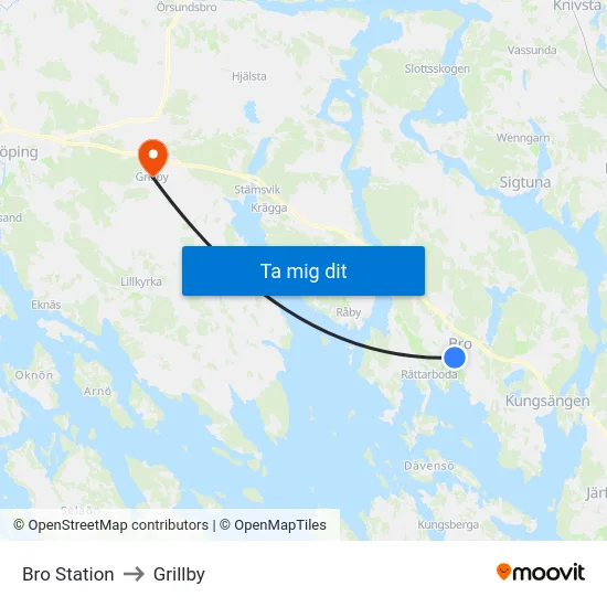 Bro Station to Grillby map