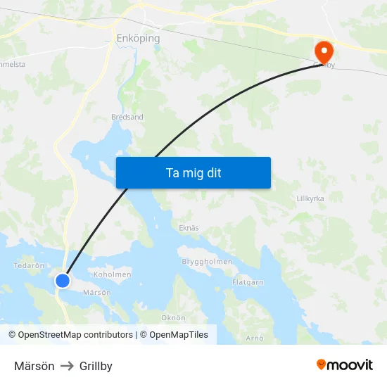 Märsön to Grillby map