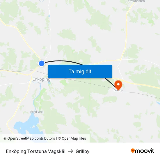 Enköping Torstuna Vägskäl to Grillby map