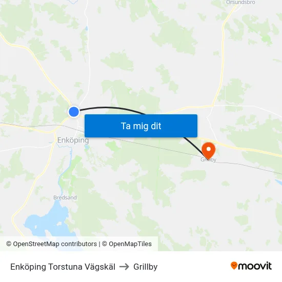 Enköping Torstuna Vägskäl to Grillby map