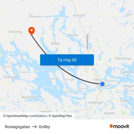 Roslagsgatan to Grillby map