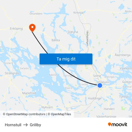 Hornstull to Grillby map