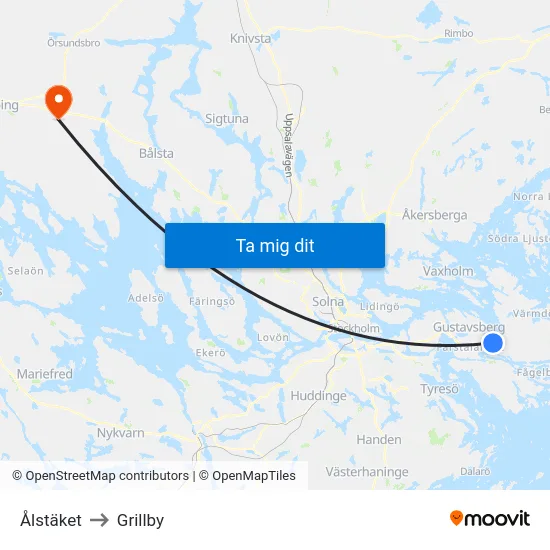 Ålstäket to Grillby map