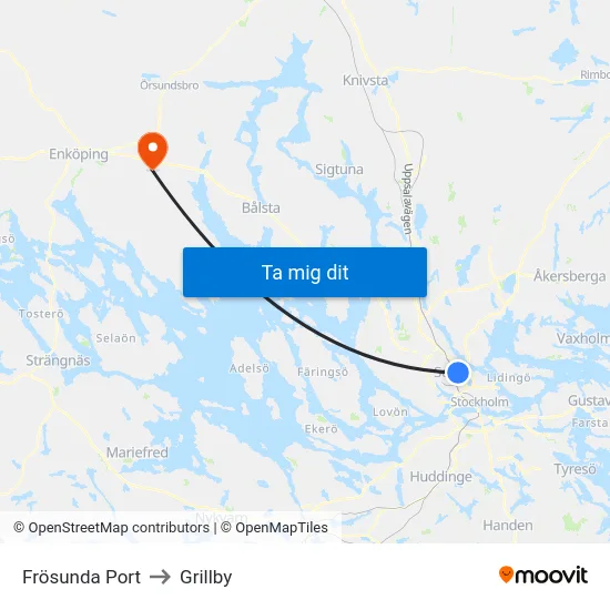 Frösunda Port to Grillby map