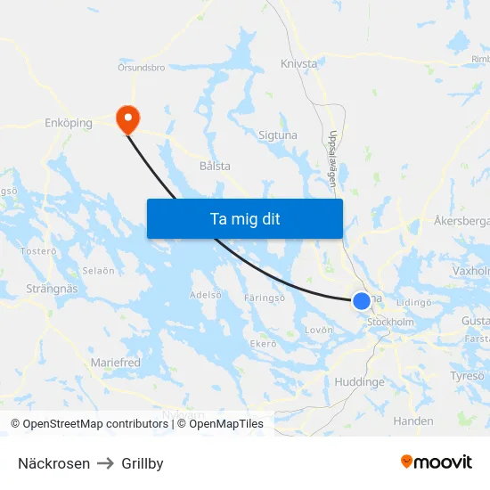 Näckrosen to Grillby map